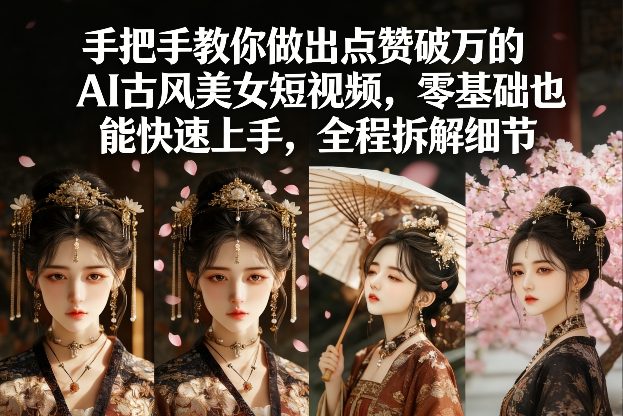 手把手教你做出点赞破万的AI古风美女短视频，零基础也能快速上手，全程拆解细节-轻创星球网