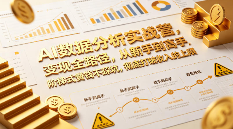 AI数据分析实战营，变现全路径，从新手到高手，阶梯式賺钱不踩坑，彻底打破收入的上限-轻创星球网