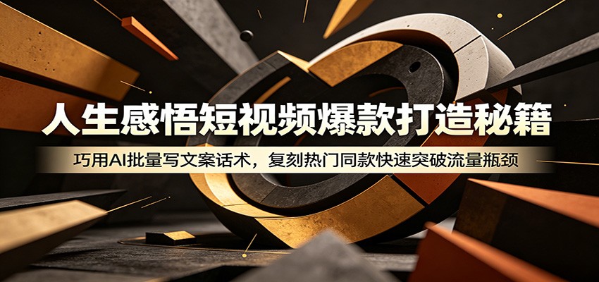 人生感悟短视频爆款打造秘籍：巧用A 批量写文案话术，复刻热门同款快速突破流量瓶颈-轻创星球网