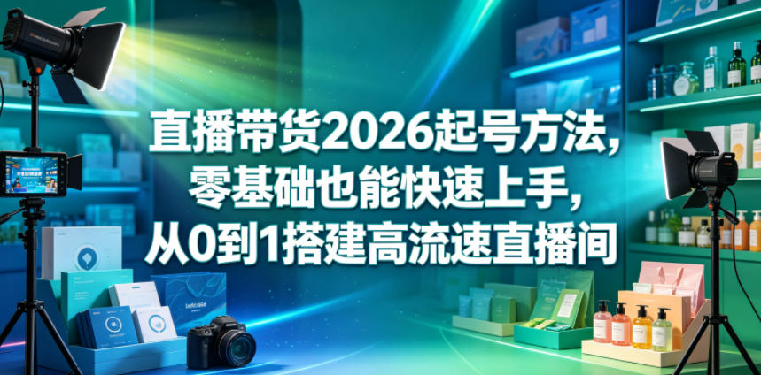 直播带货2026起号方法，零基础也能快速上手，从0到1搭建高流速直播间-轻创星球网