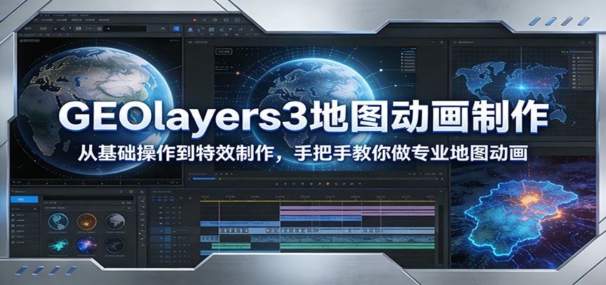 GEOlayers3地图动画制作：从基础操作到特效制作，手把手教你做专业地图动画-轻创星球网