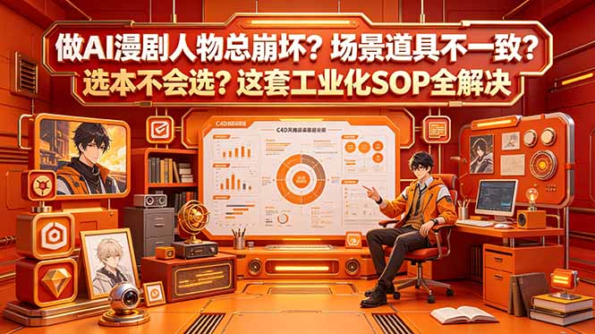 做AI漫剧人物总崩坏？场景道具不一致？选本不会选？这套工业化SOP全解决 (更新-轻创星球网