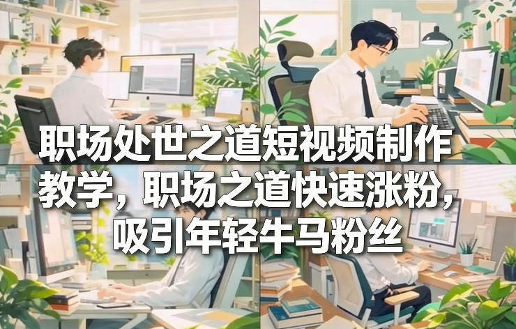 职场处世之道短视频制作教学，职场之道快速涨粉，吸引年轻牛马粉丝-轻创星球网