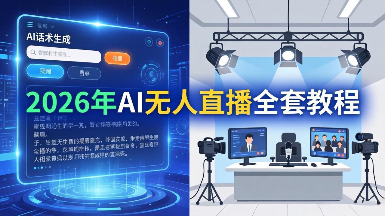 2026年AI无人直播全套教程：OBS安装+软件配置+直播间搭建+话术生成+一键开播实操-轻创星球网