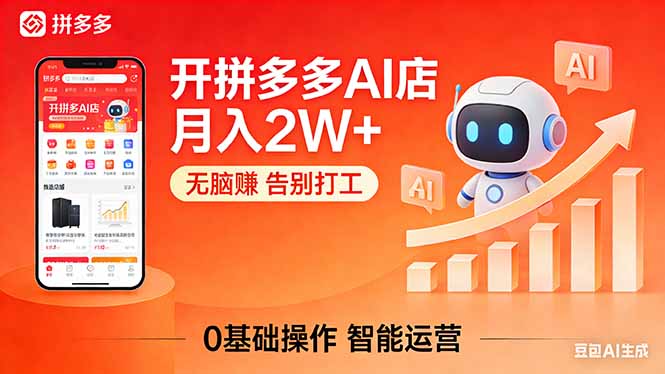 开一家拼多多AI店，月入2W+，无脑赚，告别打工，附SOP手册-轻创星球网