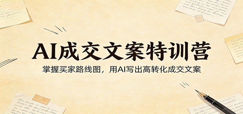 AI成交文案特训营：掌握买家路线图，用AI写出高转化成交文案-轻创星球网