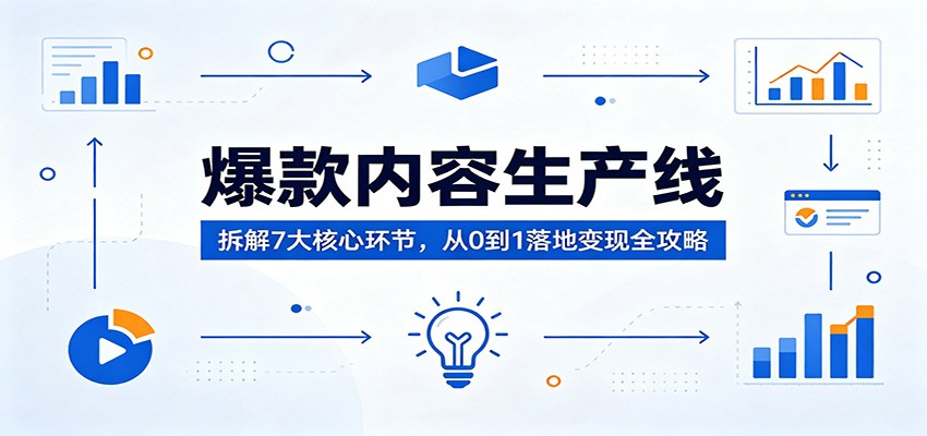 爆款内容生产线：拆解7大核心环节，从0到1落地变现全攻略-轻创星球网
