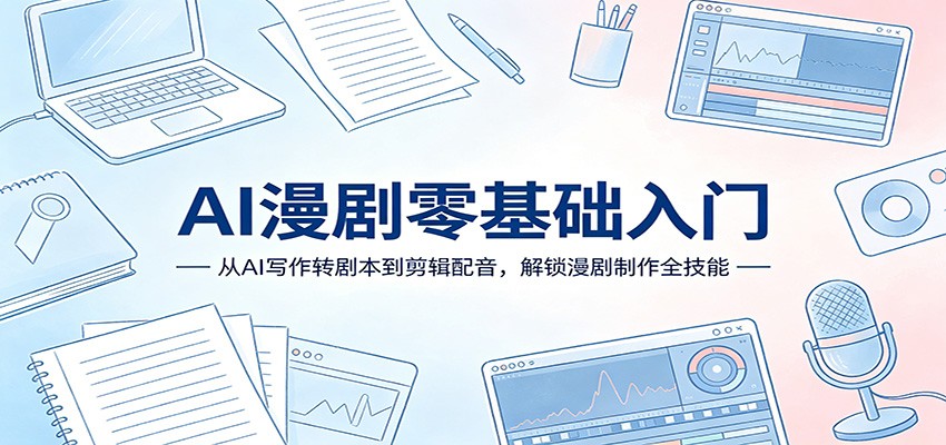 AI漫剧零基础入门：从AI写作转剧本到剪辑配音，解锁漫剧制作全技能-轻创星球网