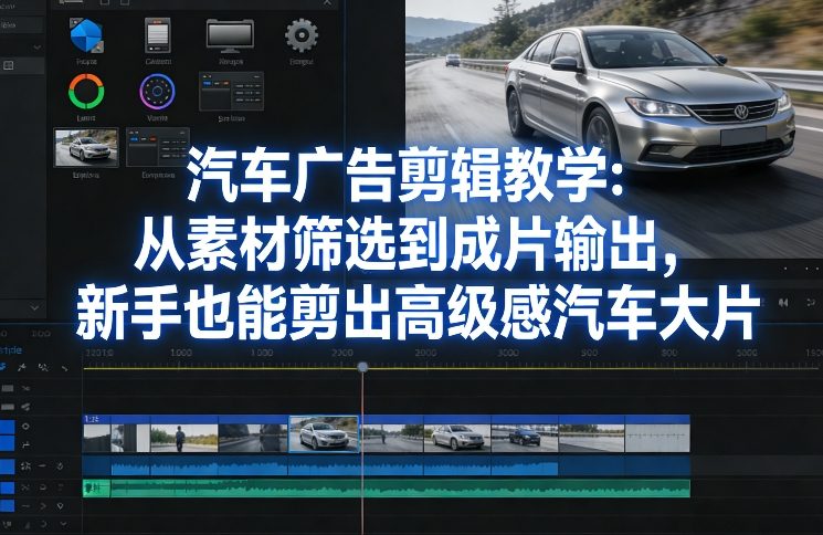 汽车广告剪辑教学：从素材筛选到成片输出，新手也能剪出高级感汽车大片-轻创星球网