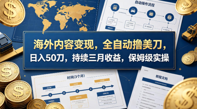 海外内容变现，全自动撸美刀，日入50刀，持续三月收益，保姆级实操【揭秘】-轻创星球网