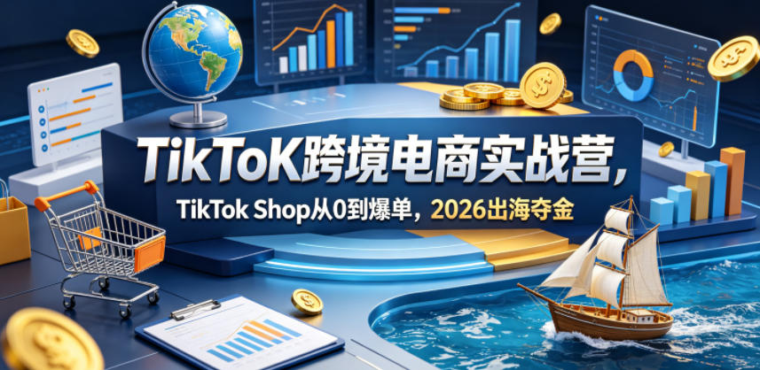 TikToK跨境电商实战营，TikTok Shop从0到爆单，2026出海夺金-轻创星球网