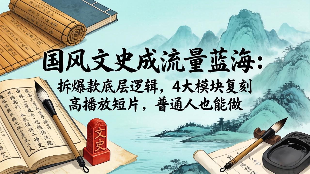 国风文史成流量蓝海：拆爆款底层逻辑，4大模块复刻高播放短片，普通人也能做-轻创星球网