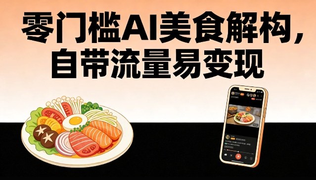 零门槛AI美食解构，自带流量易变现-轻创星球网