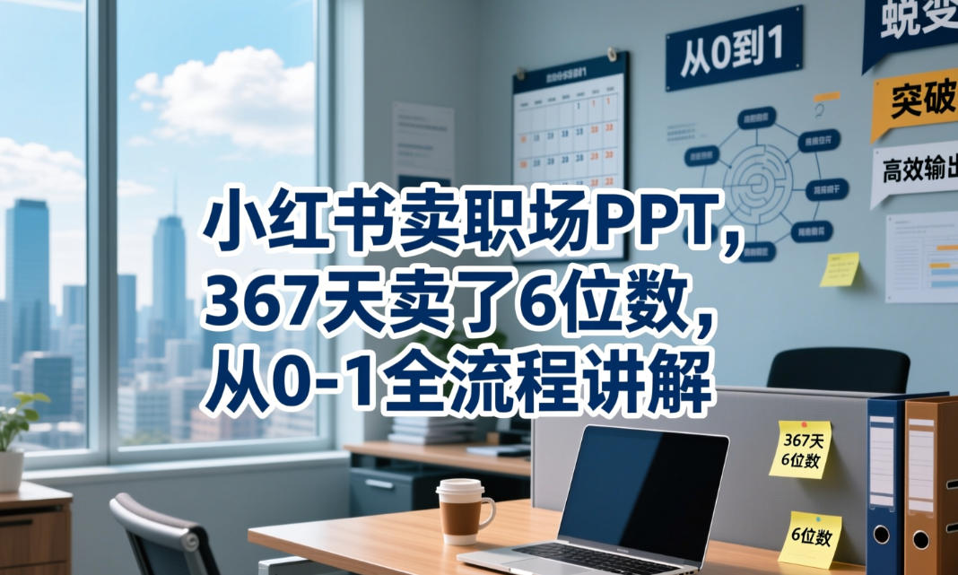 小红书卖职场PPT，367天卖了6位数，从0-1全流程讲解-轻创星球网