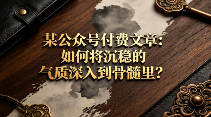 某公众号付费文章：如何将沉稳的气质深入到骨髓里？-轻创星球网