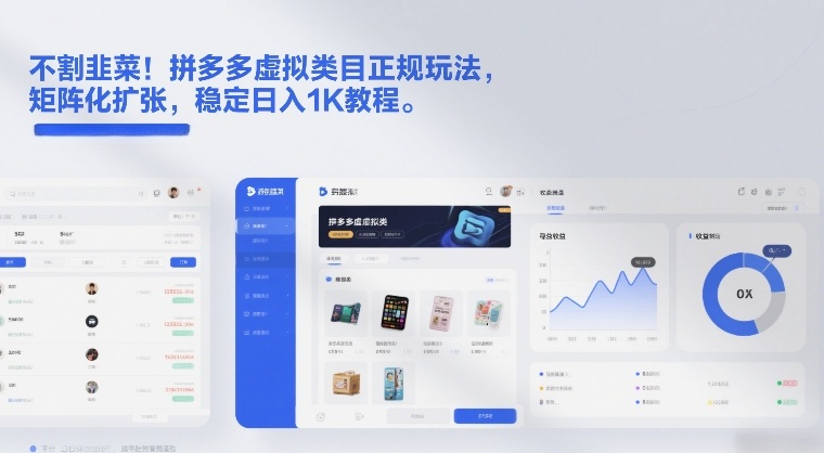 不割韭菜！拼多多虚拟类目正规玩法，矩阵化扩张，稳定日入1K教程【揭秘】-轻创星球网