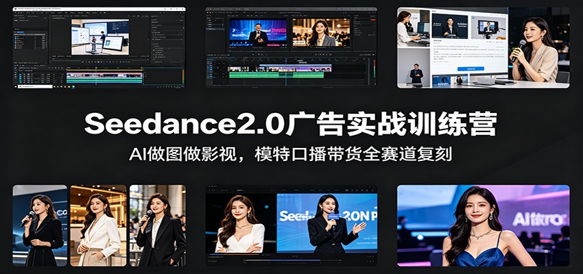 Seedance2.0广告实战训练营：AI做图做影视，模特口播带货全赛道复刻-轻创星球网