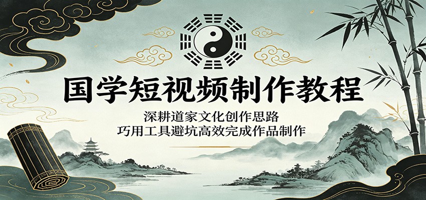 国学短视频制作教程：深耕道家文化创作思路，巧用工具避坑高效完成作品制作-轻创星球网