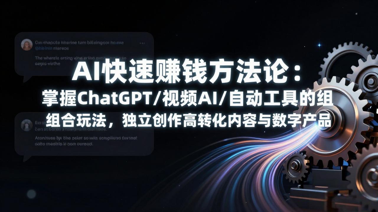 AI快速赚钱方法论：掌握ChatGPT/视频AI/自动化工具的组合玩法，独立创作高转化内容与数字产品-轻创星球网