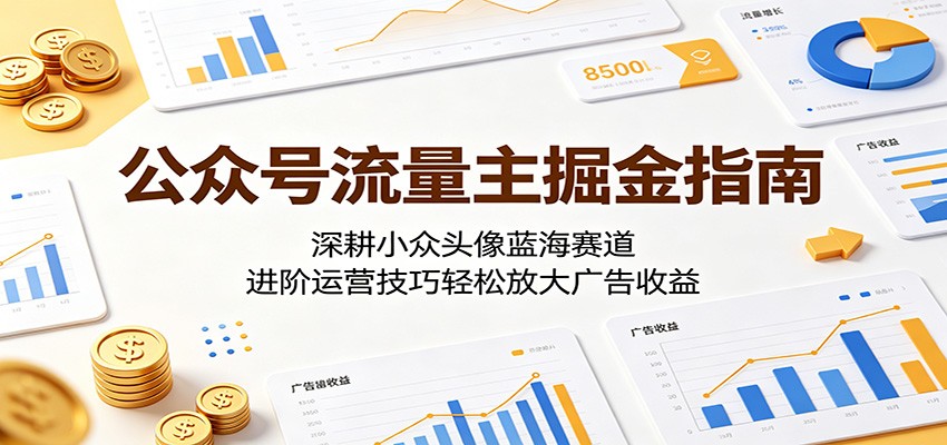 公众号流量主掘金指南：深耕小众头像蓝海赛道，进阶运营技巧轻松放大广告收益-轻创星球网