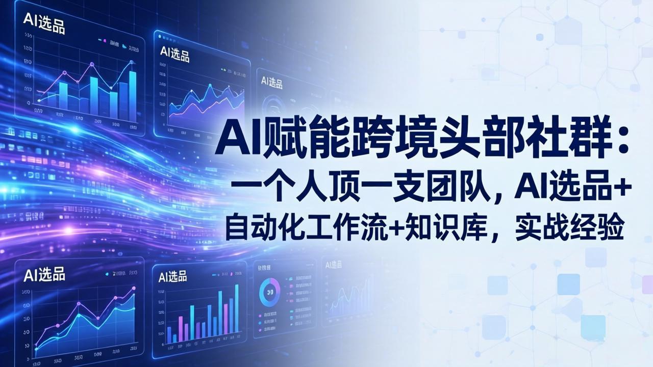 AI赋能跨境头部社群-更新5月：一个人顶一支团队，AI选品+自动化工作流+知识库，实战经验-轻创星球网