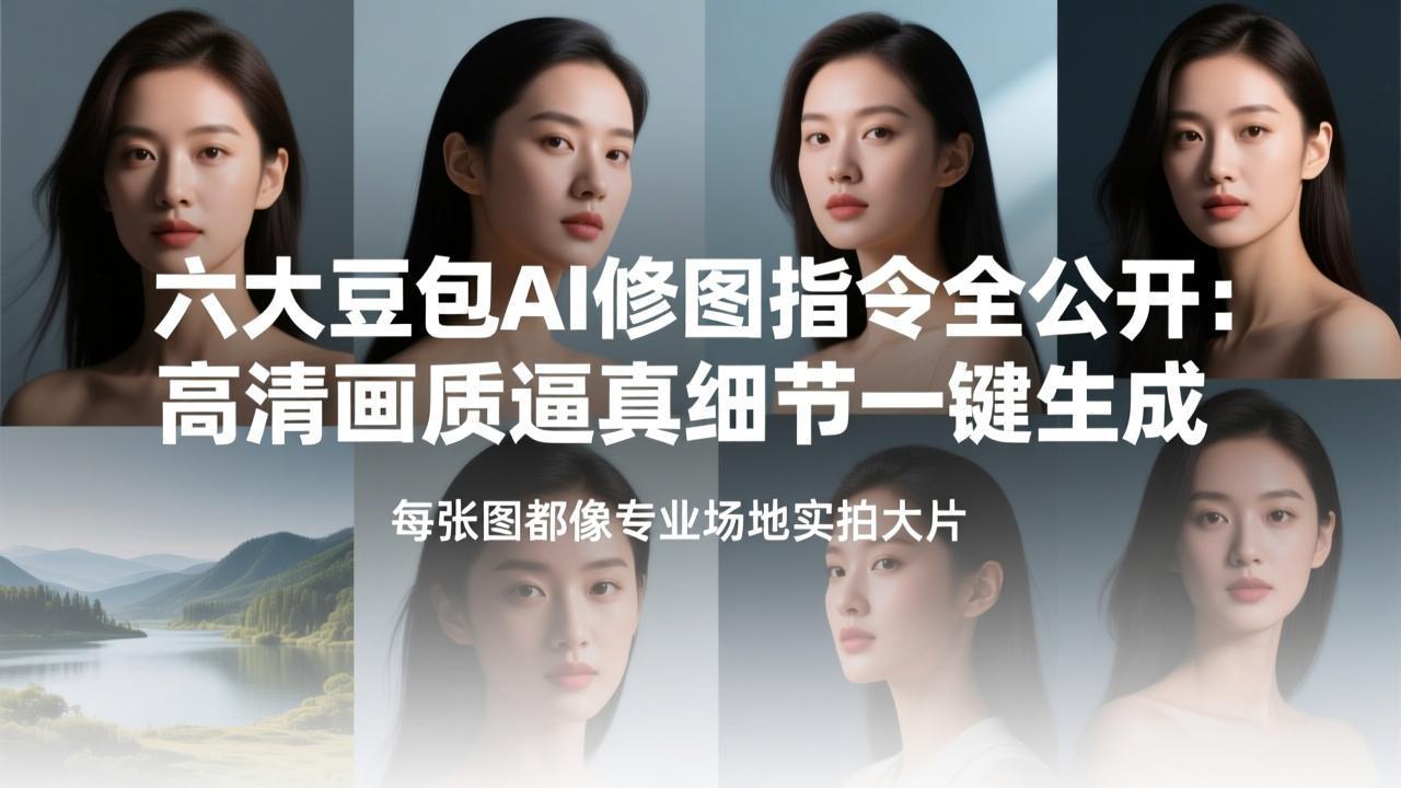 六大豆包AI修图指令全公开：高清画质逼真细节一键生成，每张图都像专业场地实拍大片-轻创星球网