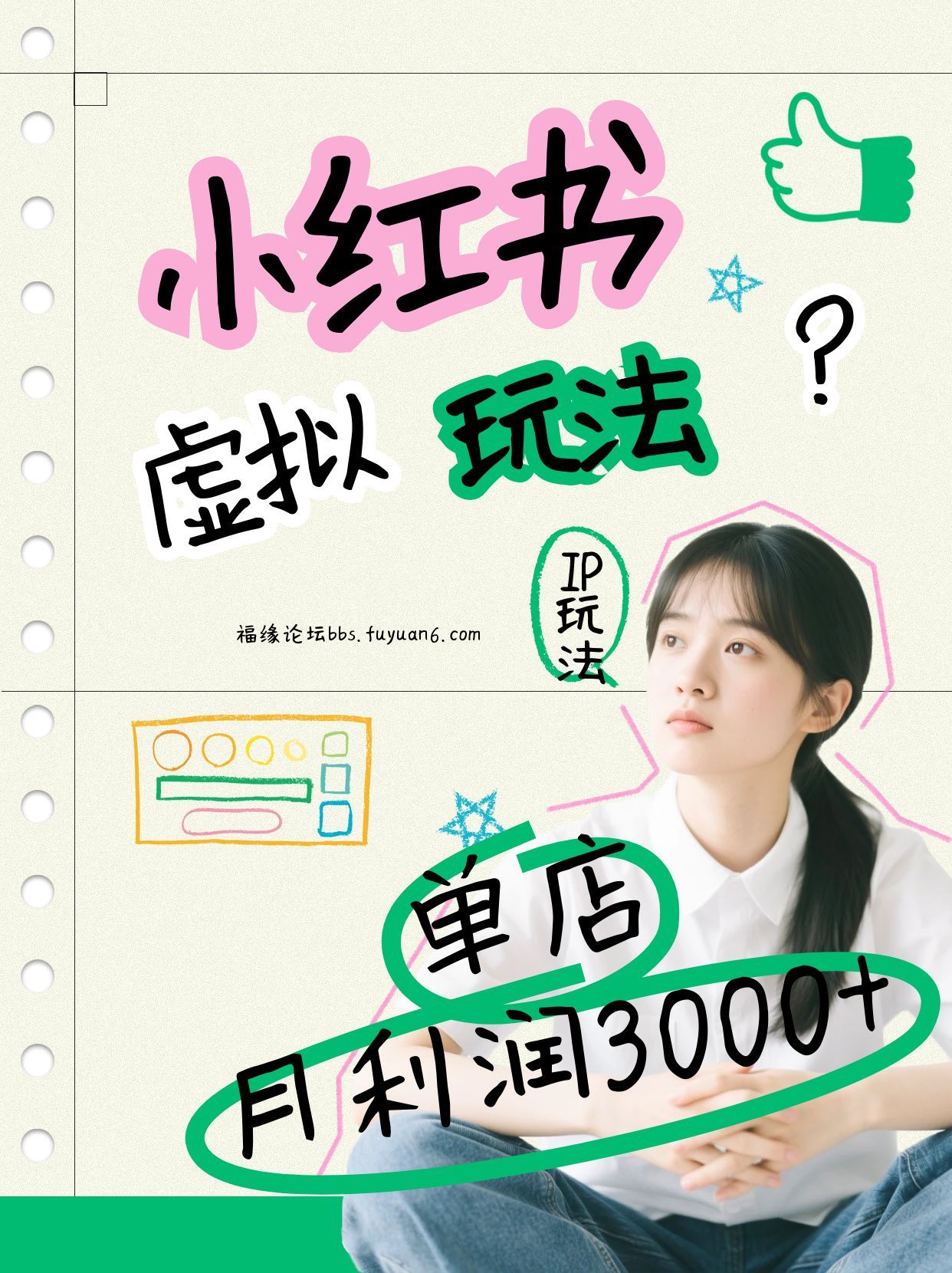 小红书虚拟玩法(铺货流和单品玩法)，单店月利润3000+，IP打法+原创商品(0违规)-轻创星球网
