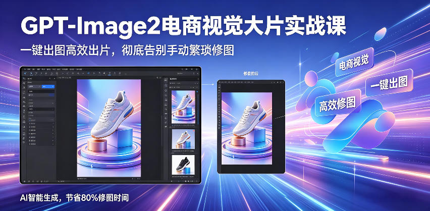 GPT-Image2电商视觉大片实战课，一键出图高效出片，彻底告别手动繁琐修图(更新)-轻创星球网