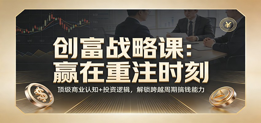 《创富战略课：赢在重注时刻》顶级商业认知+投资逻辑，解锁跨越周期搞钱能力-轻创星球网