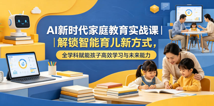AI新时代家庭教育实战课｜解锁智能育儿新方式，全学科赋能孩子高效学习与未来能力-轻创星球网