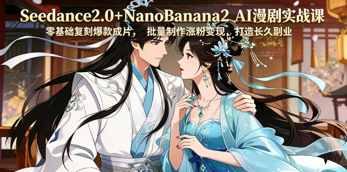 Seedance2.0+NanoBanana2 AI漫剧实战课，零基础复刻爆款成片涨粉变现，打造长久副业收益-轻创星球网