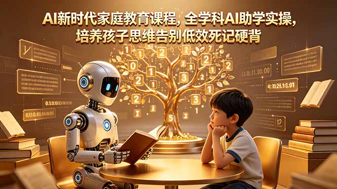 AI新时代家庭教育课程，全学科AI助学实操，培养孩子思维告别低效死记硬背-轻创星球网