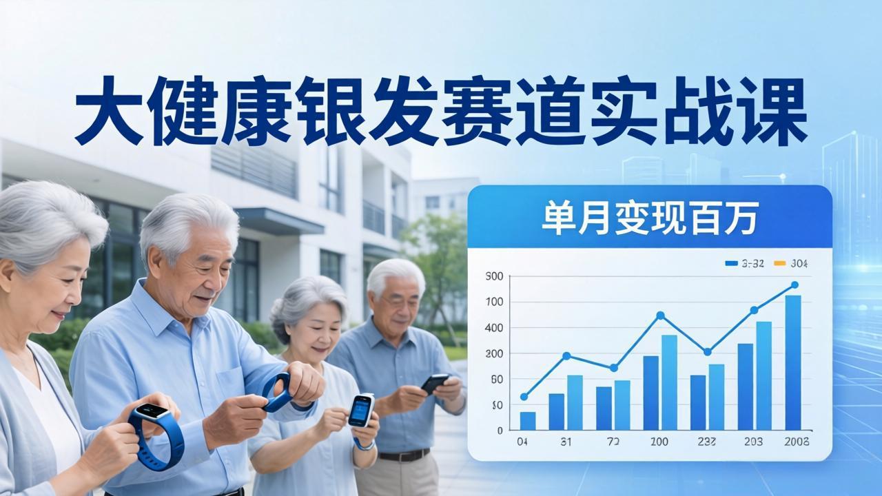 大健康银发赛道实战课：拆解视频号线索型 IP 单月变现百万逻辑，教你精准获客高效变现-轻创星球网