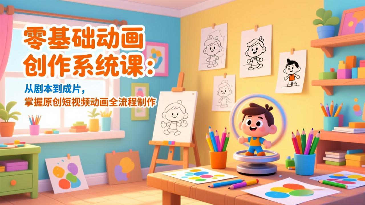 零基础动画创作系统课：从剧本到成片，掌握原创短视频动画全流程制作-轻创星球网