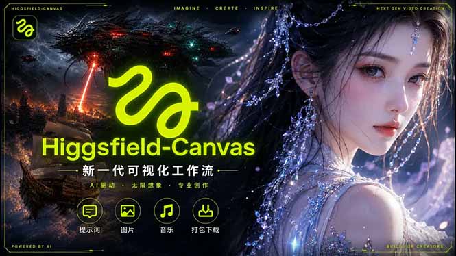Higgsfield Canvas AI视频制作详解，节点式工作流搭建，重构新式视频创作完整教程-轻创星球网