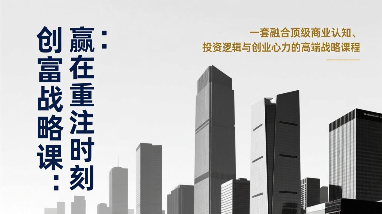 《创富战略课:赢在重注时刻》一套融合顶级商业认知、投资逻辑与创业心力的高端战略课程-轻创星球网