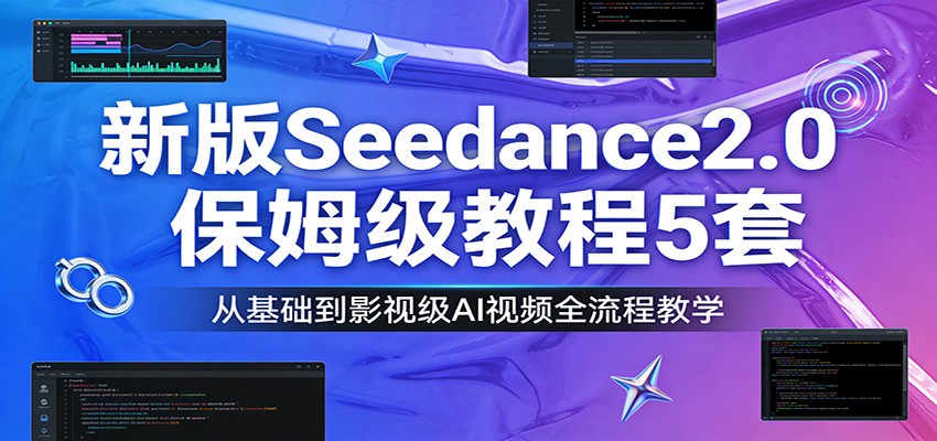 新版Seedance2.0保姆级教程5套：从基础到影视级AI视频全流程教学-轻创星球网
