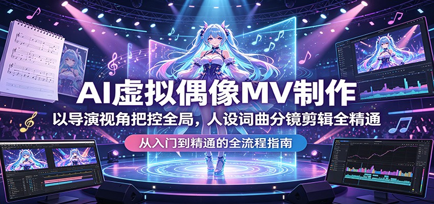 AI虚拟偶像MV制作：以导演视角把控全局，人设词曲分镜剪辑全精通-轻创星球网