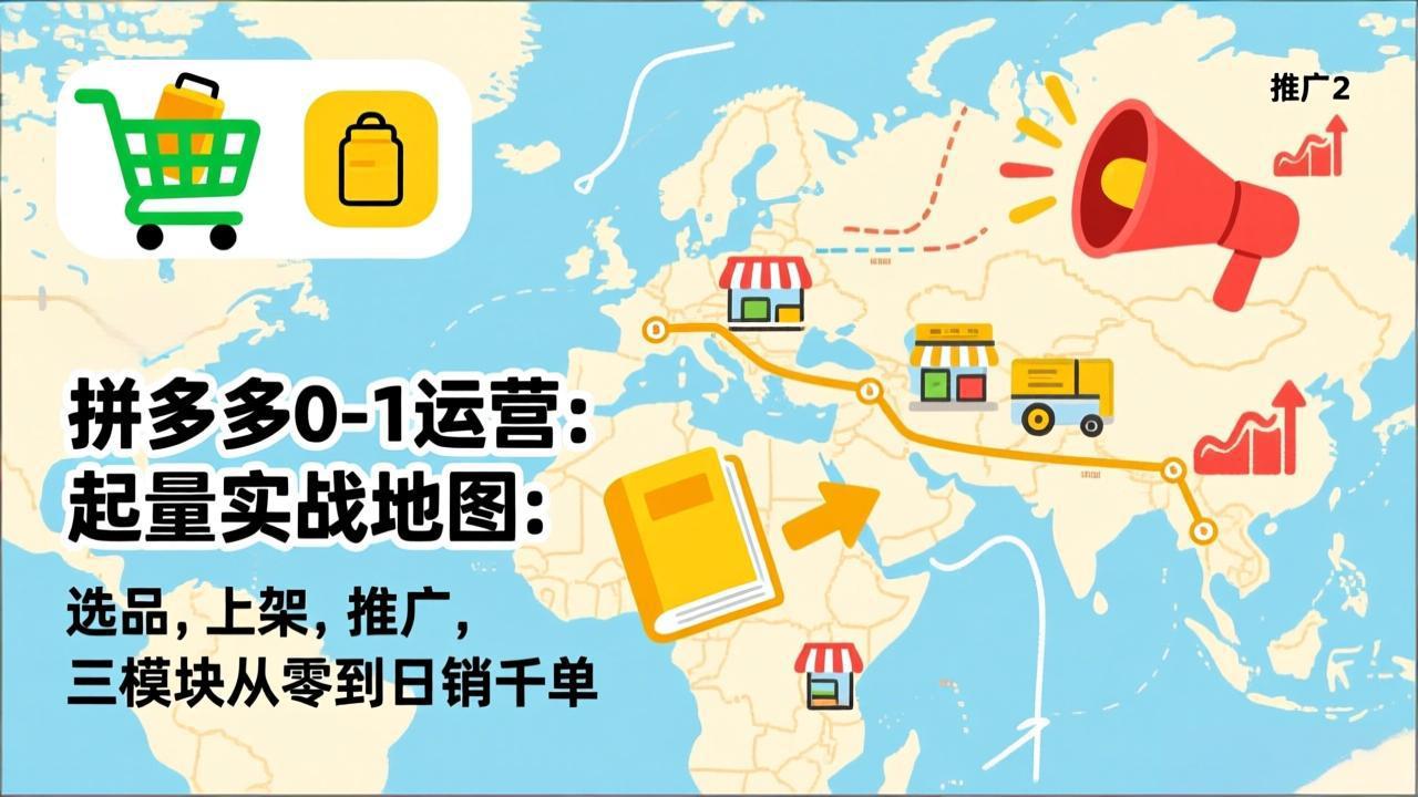 拼多多0-1运营：起量实战地图：选品，上架，推广，三模块从零到日销千单-轻创星球网