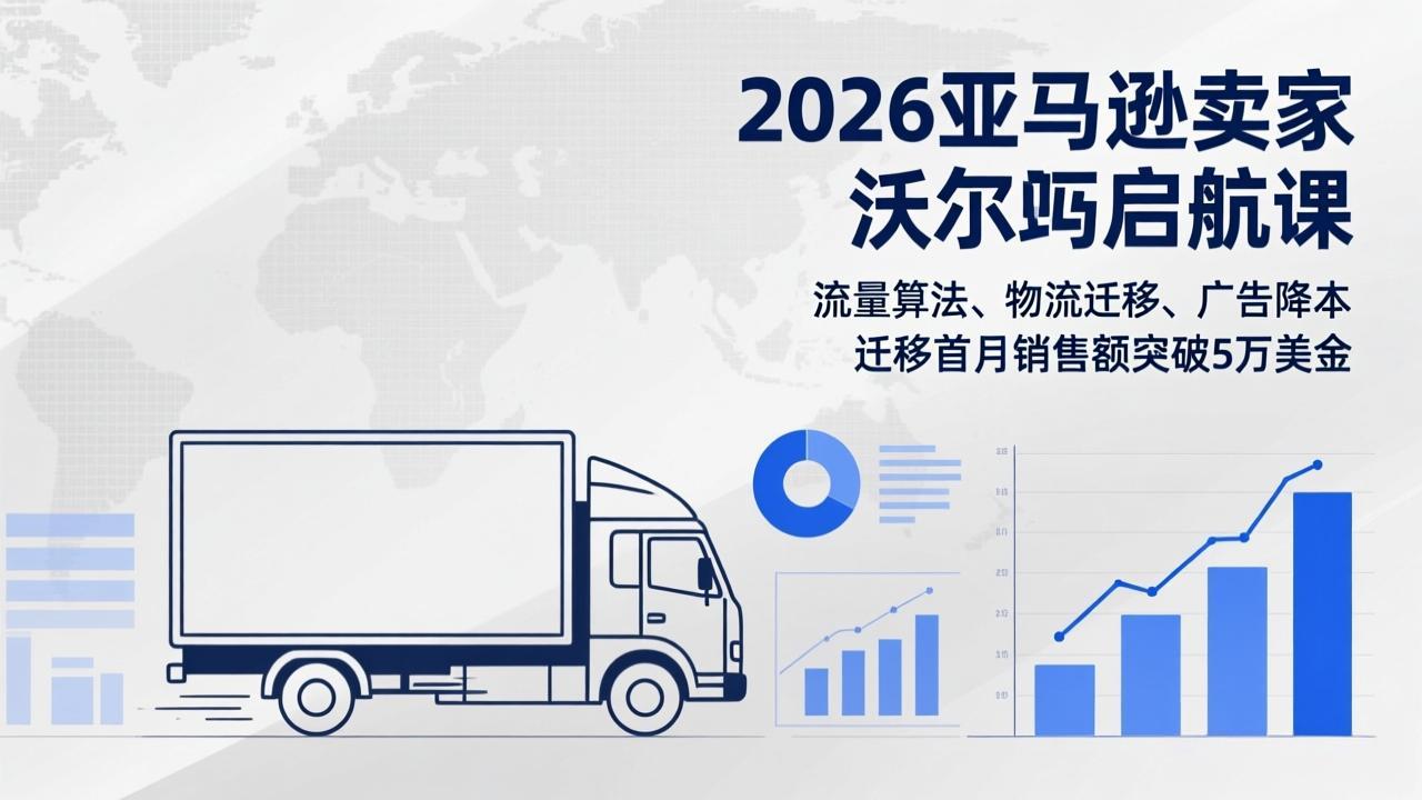 2026亚马逊卖家沃尔玛启航课，流量算法、物流迁移、广告降本，迁移首月销售额突破5万美金-轻创星球网
