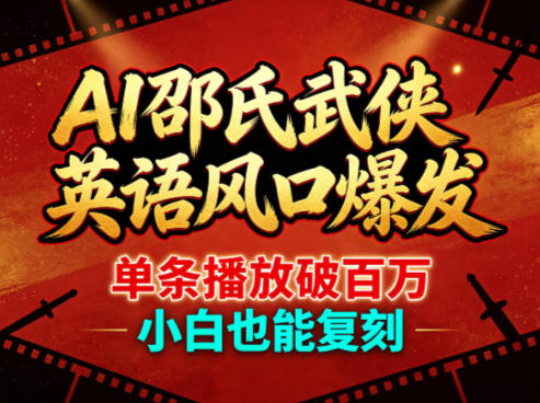 AI邵氏武侠英语风口爆发，单条播放破百万，小白也能复刻-轻创星球网