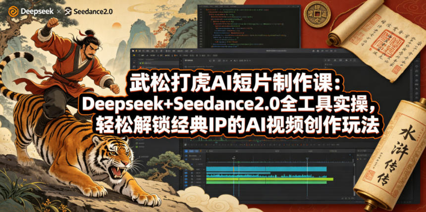 武松打虎AI短片制作课：Deepseek+Seedance2.0全工具实操，轻松解锁经典IP的AI视频创作玩法-轻创星球网