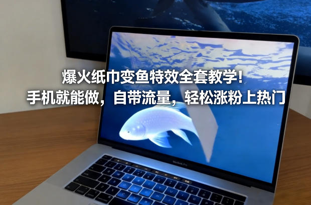爆火纸巾变鱼特效全套教学！手机就能做，自带流量，轻松涨粉上热门-轻创星球网