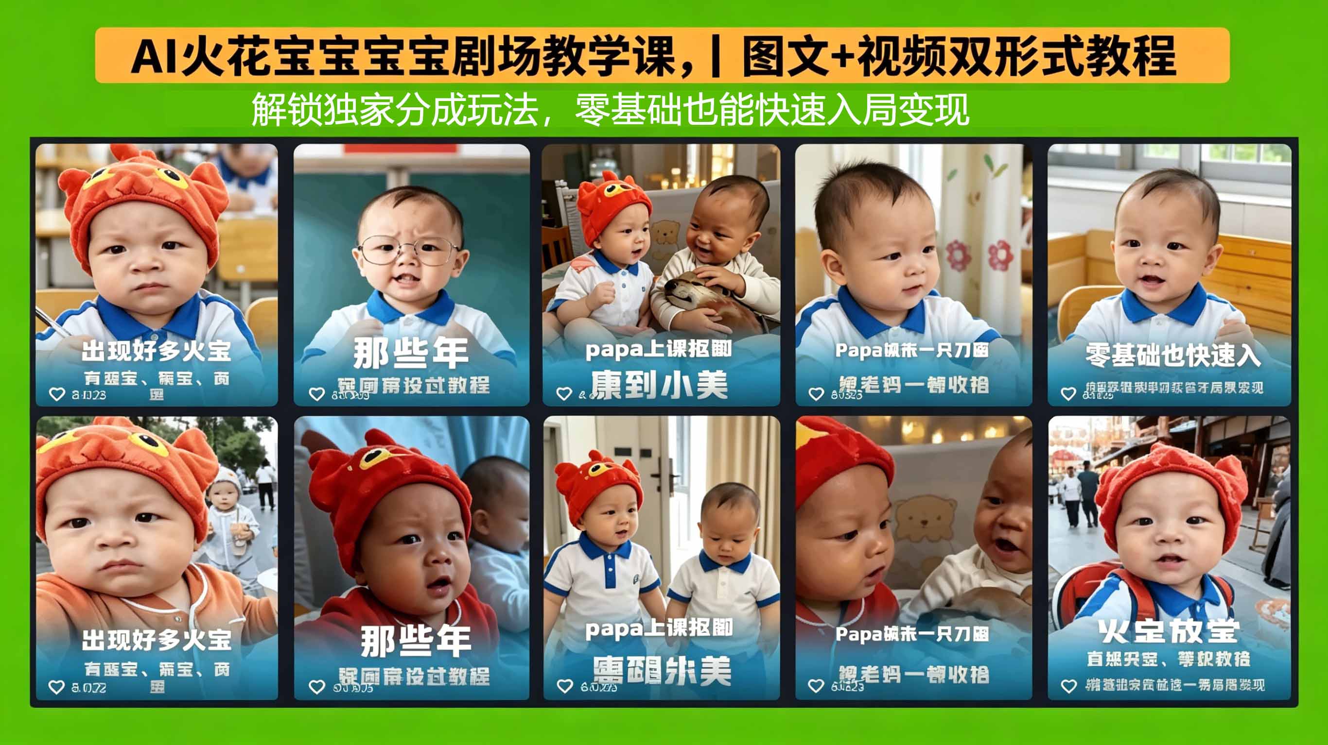 AI火花宝宝宝宝剧场教学课，图文+视频双形式教程，解锁独家分成玩法，零基础也能快速入局变现-轻创星球网