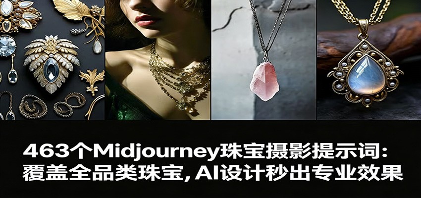 463个Midjourney珠宝摄影提示词：覆盖全品类珠宝，AI设计秒出专业效果-轻创星球网