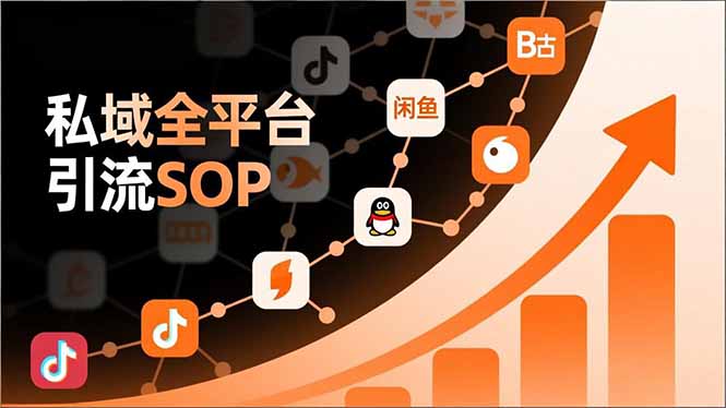 私域全平台引流SOP，抖音/快手/小红书/微信/QQ/B站/闲鱼等，技术合集，高效转化公域流量-轻创星球网