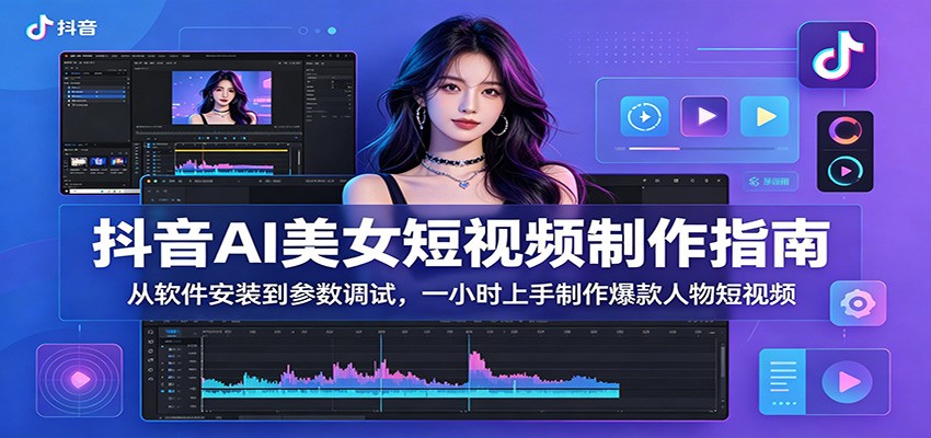 抖音AI美女短视频制作指南：从软件安装到参数调试，一小时上手制作爆款人物短视频-轻创星球网