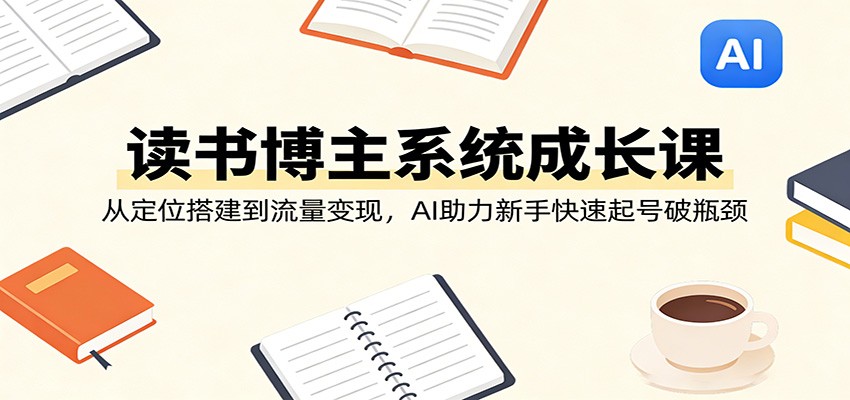 读书博主系统成长课：从定位搭建到流量变现，AI助力新手快速起号破瓶颈-轻创星球网