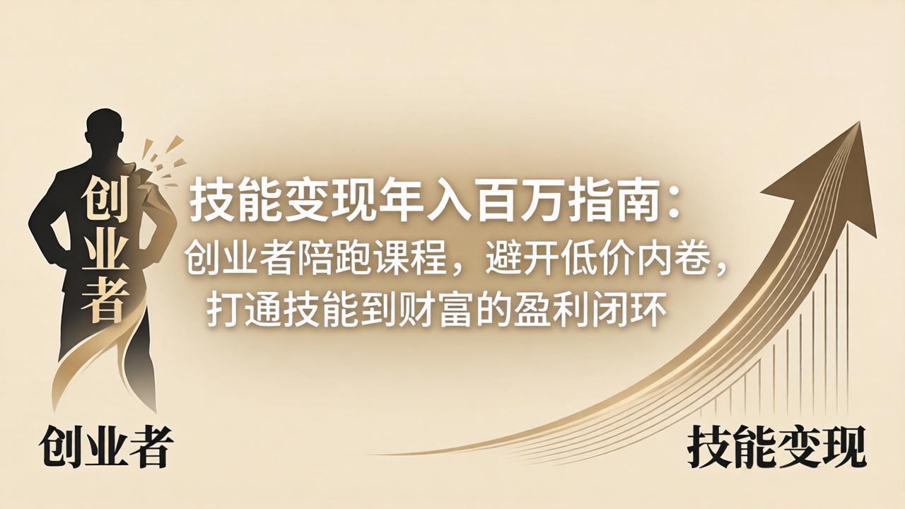 技能变现年入百万指南：创业者陪跑课程，避开低价内卷，打通技能到财富的盈利闭环-轻创星球网