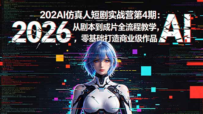 2026AI仿真人短剧实战营第4期：从剧本到成片全流程教学，零基础打造商业级作品-轻创星球网
